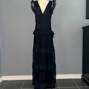 Lulu's Black Lace Maxi Dress